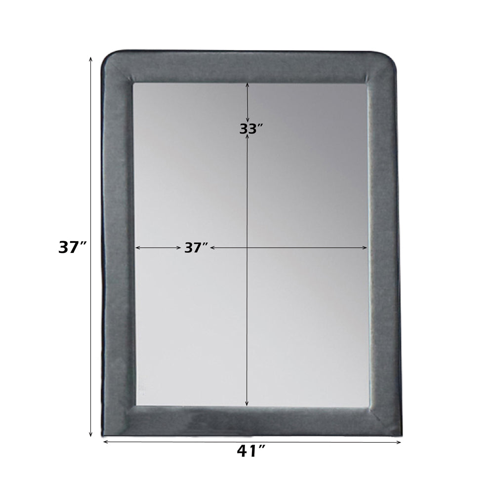 ACME Valda Light Gray Fabric Mirror Model 24524