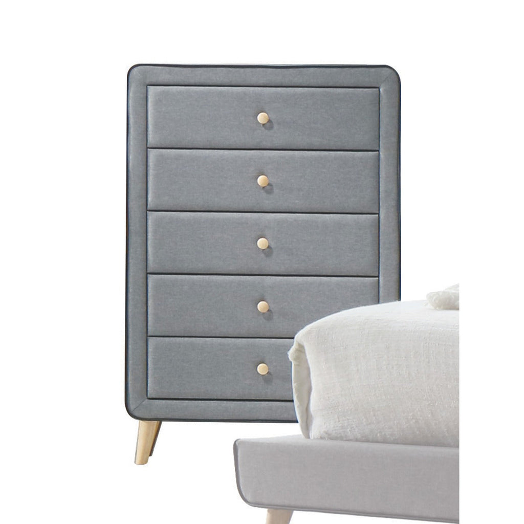 ACME Valda Light Gray Fabric Chest Model 24526