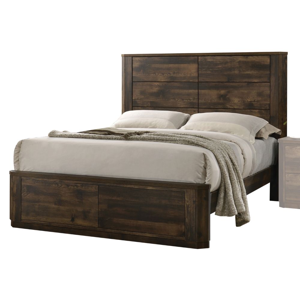 ACME Elettra Rustic Walnut Eastern King Bed Model 24847EK