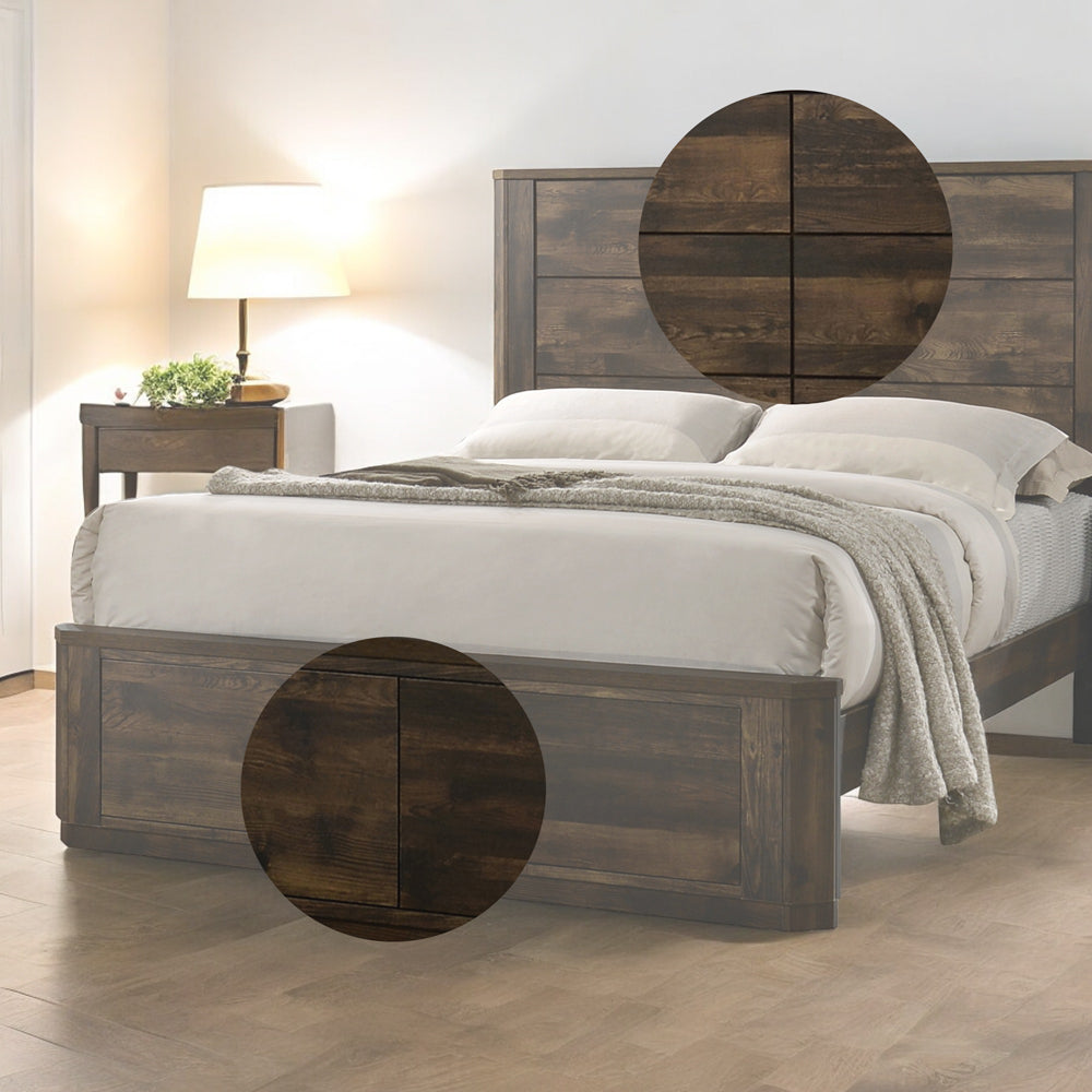 ACME Elettra Rustic Walnut Queen Bed Model 24850Q