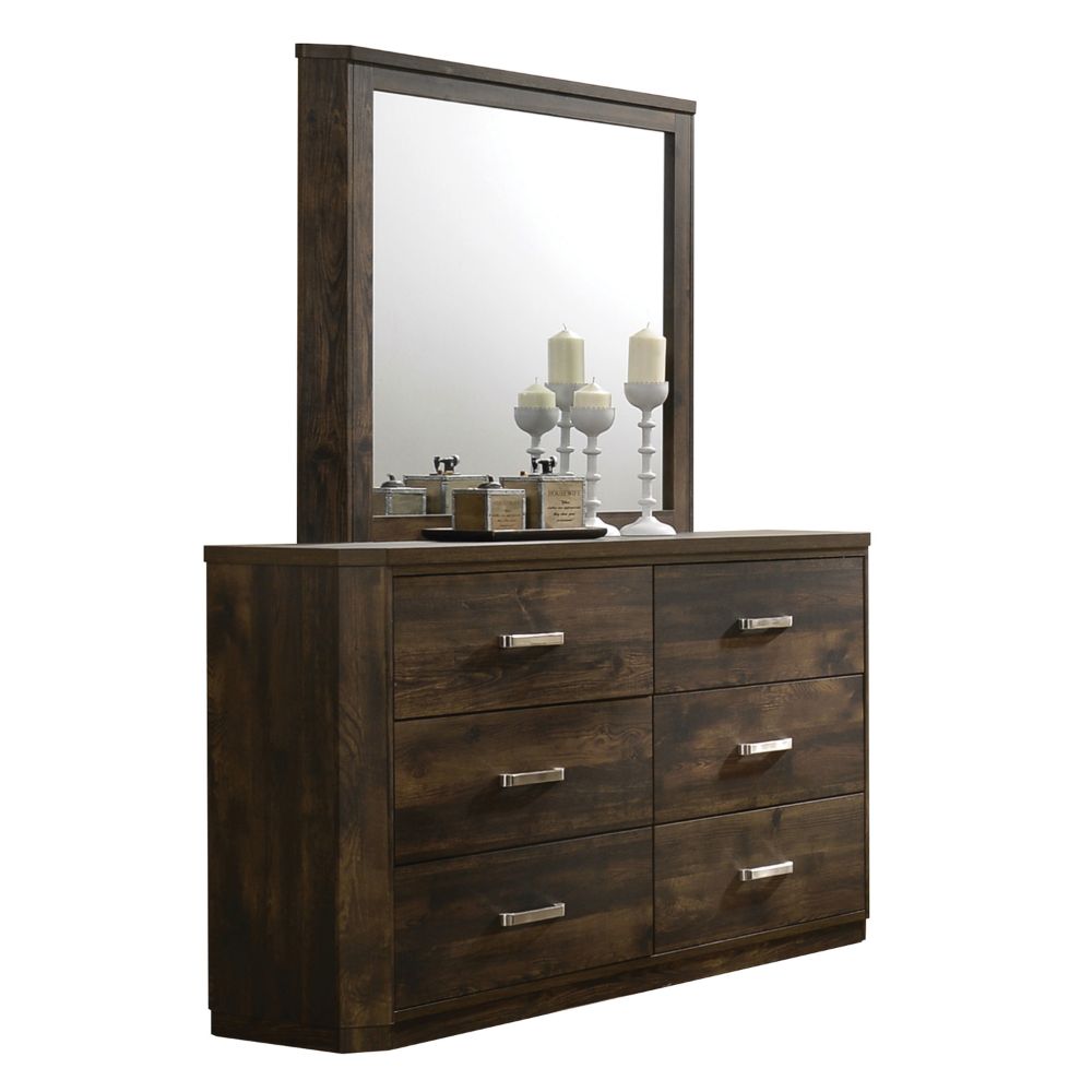 ACME Elettra Rustic Walnut Mirror Model 24854