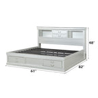 ACME Louis Philippe III Platinum Queen Bed with Storage Model 24920Q