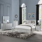 ACME Louis Philippe III Platinum Queen Bed with Storage Model 24920Q