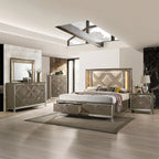 ACME Skylar LED Synthetic Leather & Dark Champagne Queen Bed with Storage & LED Model 25320Q