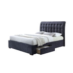 ACME Drorit Dark Gray Fabric Eastern King Bed with Storage Model 25677EK