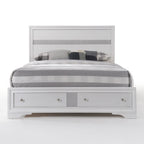 ACME Naima White Eastern King Bed with Storage Model 25767EK
