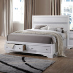 ACME Naima White Eastern King Bed with Storage Model 25767EK
