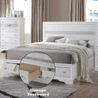 ACME Naima White Queen Bed with Storage Model 25770Q