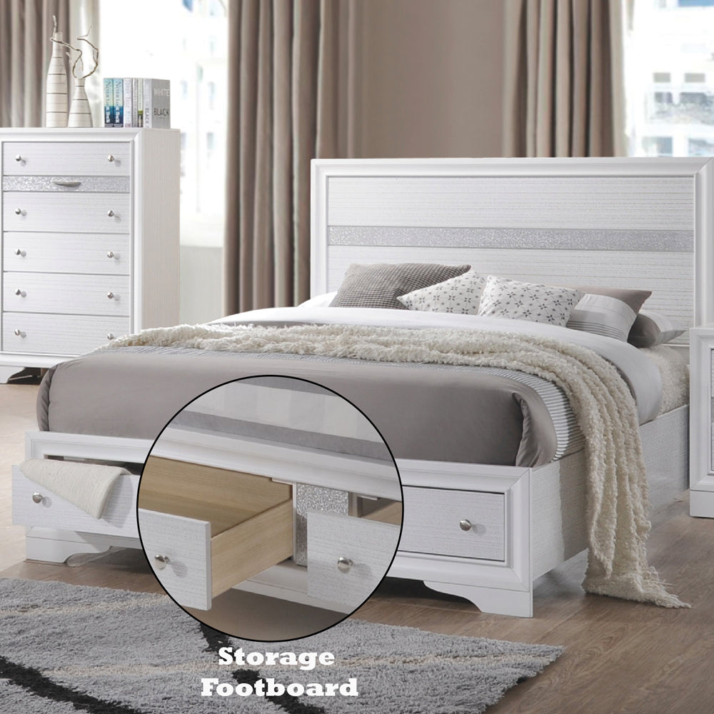 ACME Naima White Queen Bed with Storage Model 25770Q