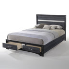 ACME Naima Black Eastern King Bed with Storage Model 25897EK