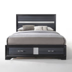 ACME Naima Black Eastern King Bed with Storage Model 25897EK