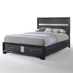 ACME Naima Black Eastern King Bed with Storage Model 25897EK