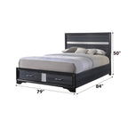 ACME Naima Black Eastern King Bed with Storage Model 25897EK