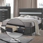 ACME Naima Black Queen Bed with Storage Model 25900Q
