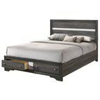 ACME Naima Gray Eastern King Bed with Storage Model 25967EK