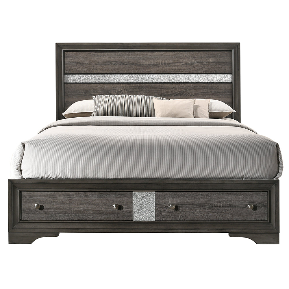 ACME Naima Gray Eastern King Bed with Storage Model 25967EK
