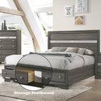 ACME Naima Gray Eastern King Bed with Storage Model 25967EK