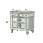 ACME Varian Mirrored & Sliver Nightstand Model 26153