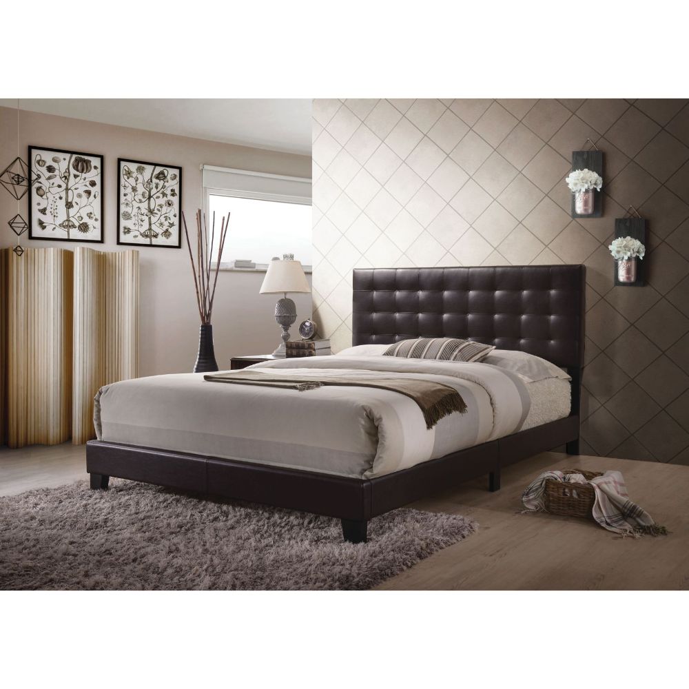 ACME Masate Espresso Synthetic Leather Queen Bed Model 26350Q