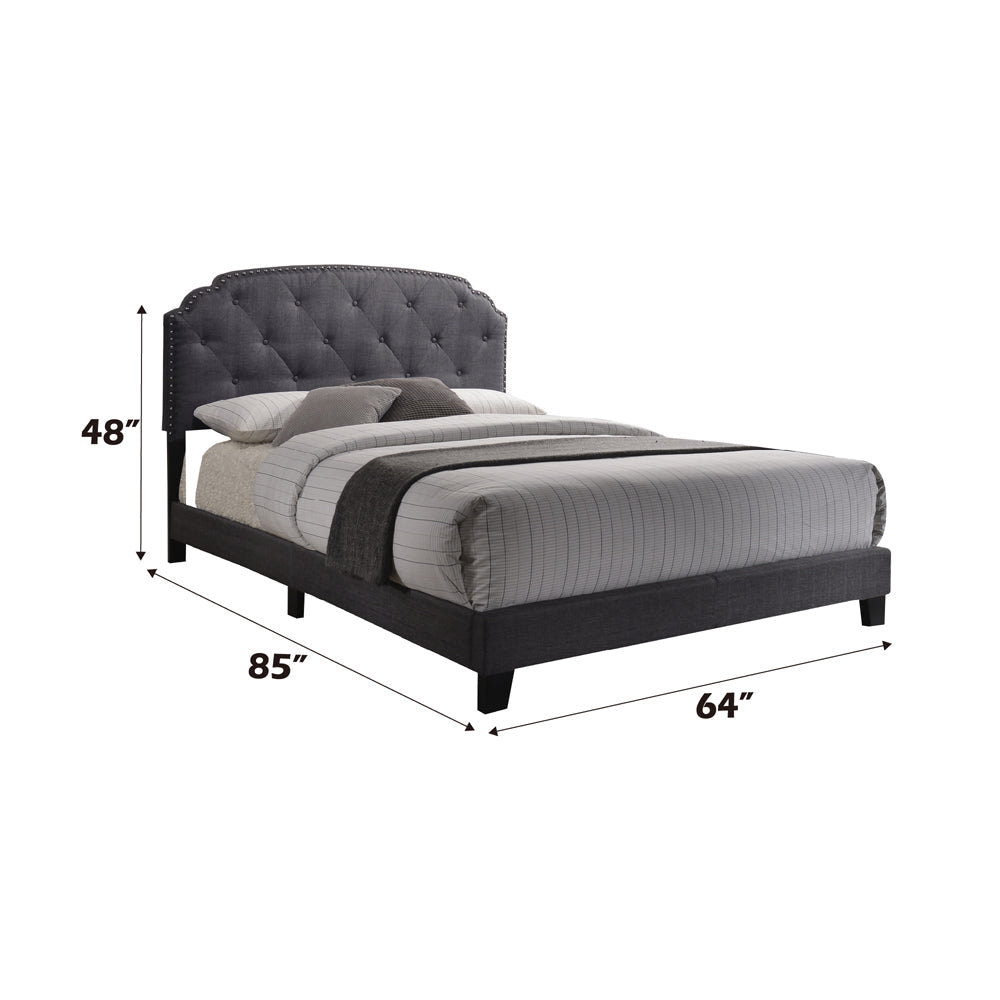 ACME Tradilla Gray Fabric Queen Bed Model 26370Q