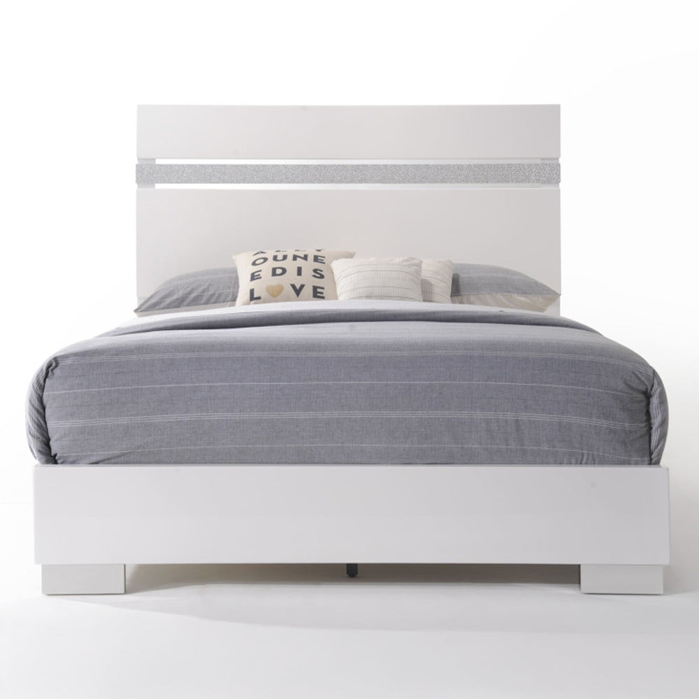 ACME Naima II White High Gloss Eastern King Bed Model 26767EK
