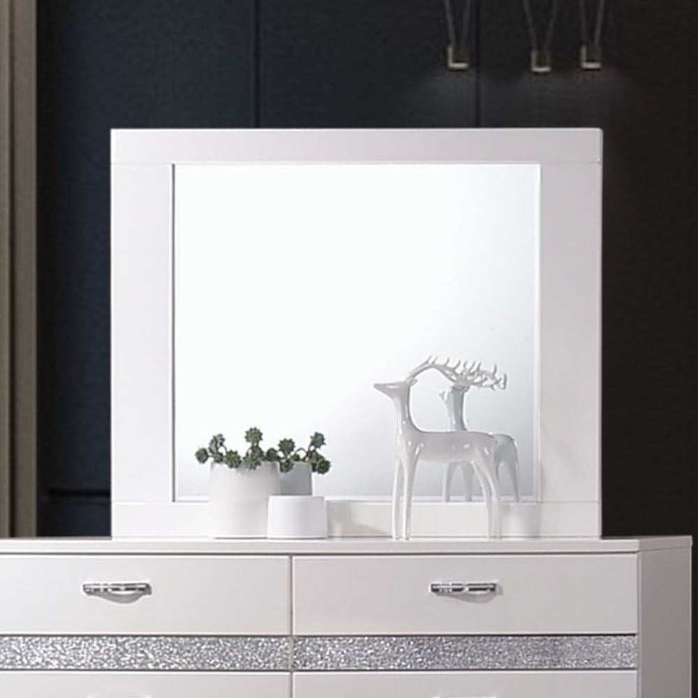 ACME Naima II White High Gloss Mirror Model 26774