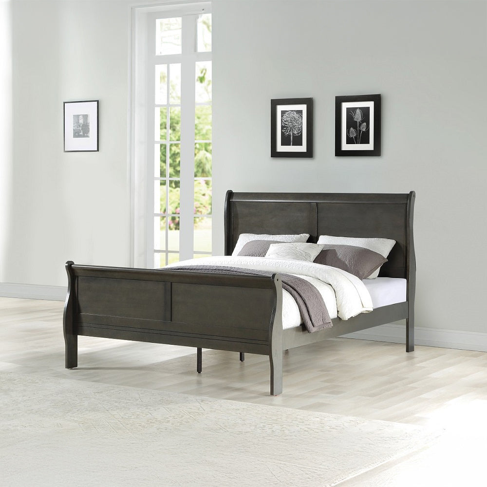 ACME Louis Philippe Dark Gray Eastern King Bed Model 26787EK