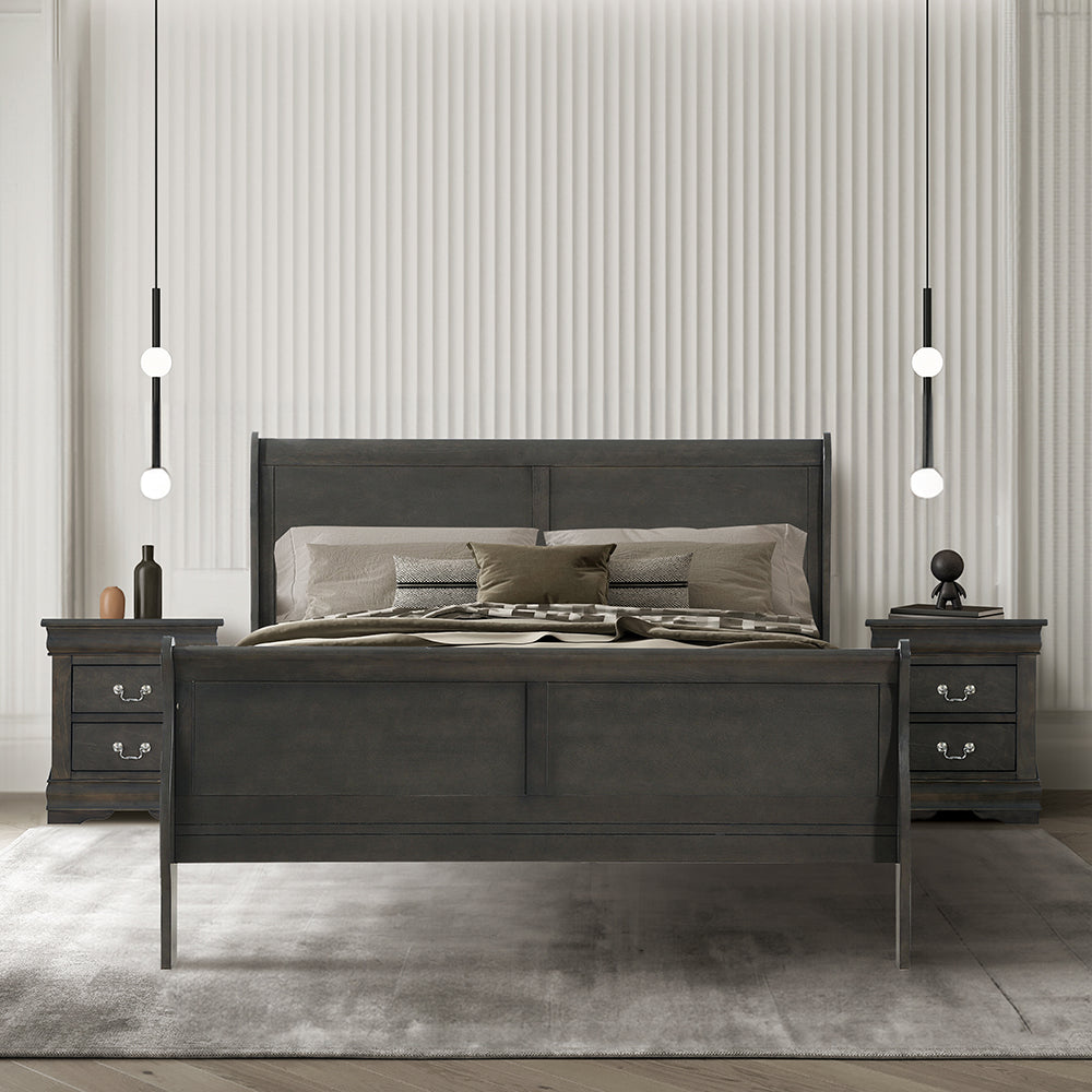 ACME Louis Philippe Dark Gray Eastern King Bed Model 26787EK