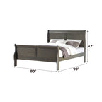 ACME Louis Philippe Dark Gray Eastern King Bed Model 26787EK