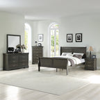 ACME Louis Philippe Dark Gray Eastern King Bed Model 26787EK