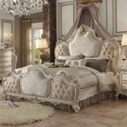 ACME Picardy Fabric & Antique Pearl Eastern King Bed Model 26877EK