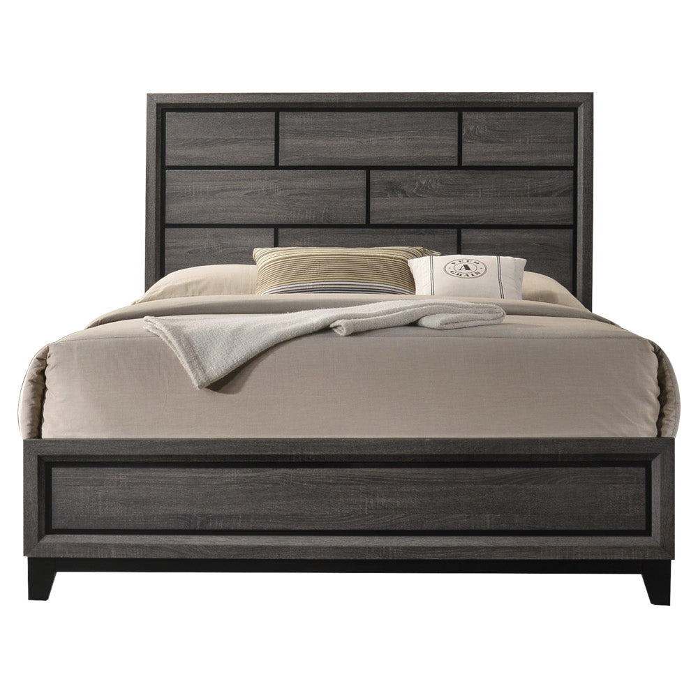 ACME Valdemar Weathered Gray Eastern King Bed Model 27047EK