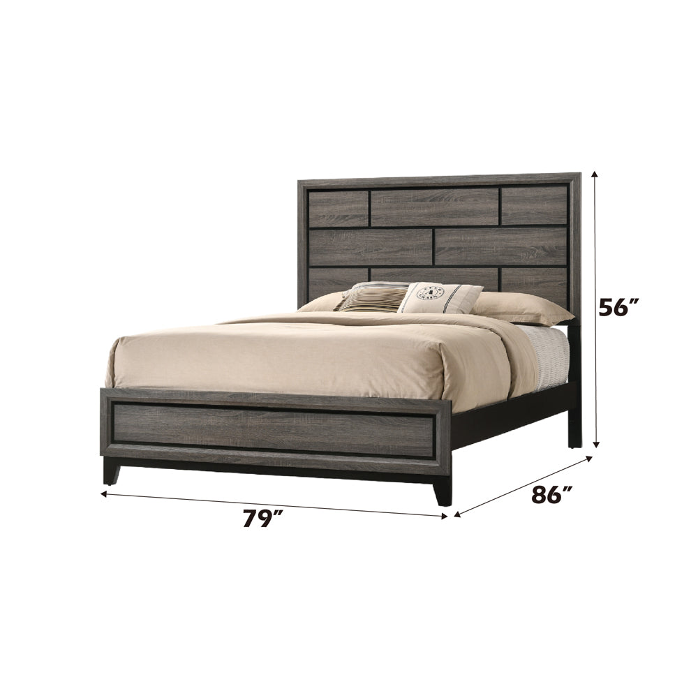 ACME Valdemar Weathered Gray Eastern King Bed Model 27047EK