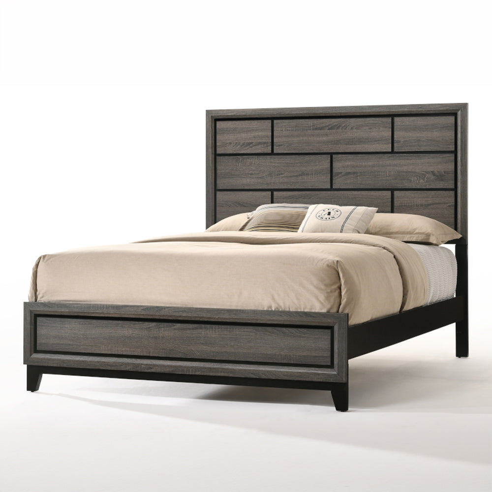 ACME Valdemar Weathered Gray Queen Bed Model 27050Q