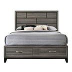ACME Valdemar Weathered Gray Eastern King Bed with Storage Model 27057EK