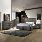ACME Valdemar Weathered Gray Queen Bed with Storage Model 27060Q
