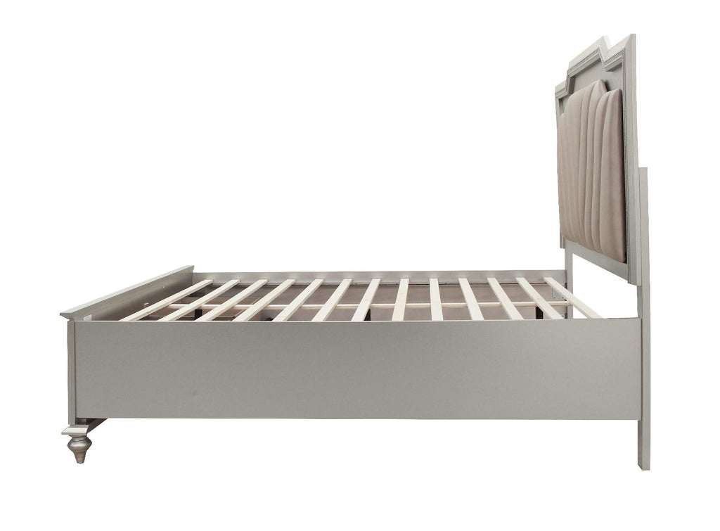 ACME Kaitlyn Synthetic Leather & Champagne California King Bed with Storage & LED Model 27224CK
