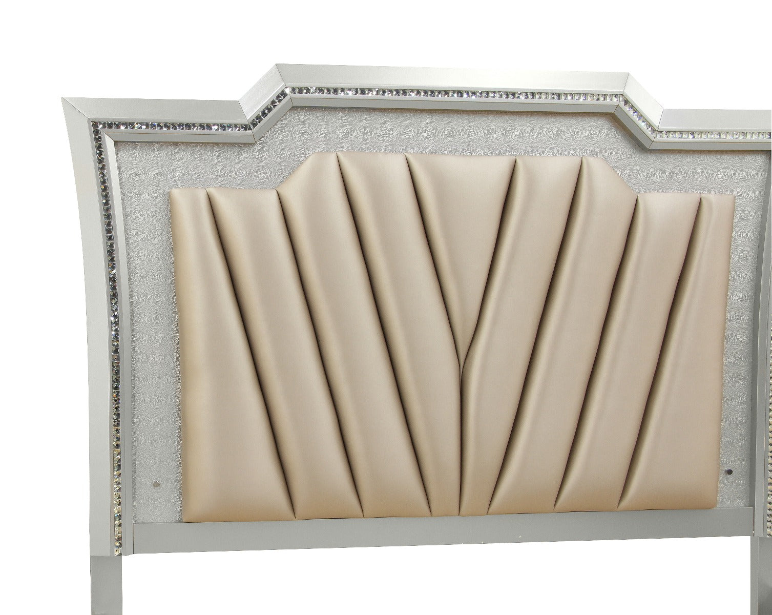 ACME Kaitlyn Synthetic Leather & Champagne California King Bed with Storage & LED Model 27224CK