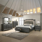 ACME Kaitlyn Metallic Gray Mirror with LED Model 27284