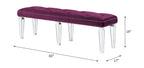 ACME Varian Burgundy Velvet & Mirrored Bench Model 27377
