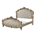 ACME Gorsedd Fabric & Golden Ivory Eastern King Bed Model 27437EK