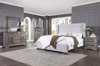 ACME Artesia Tan Fabric & Salvaged Natural Eastern King Bed Model 27697EK