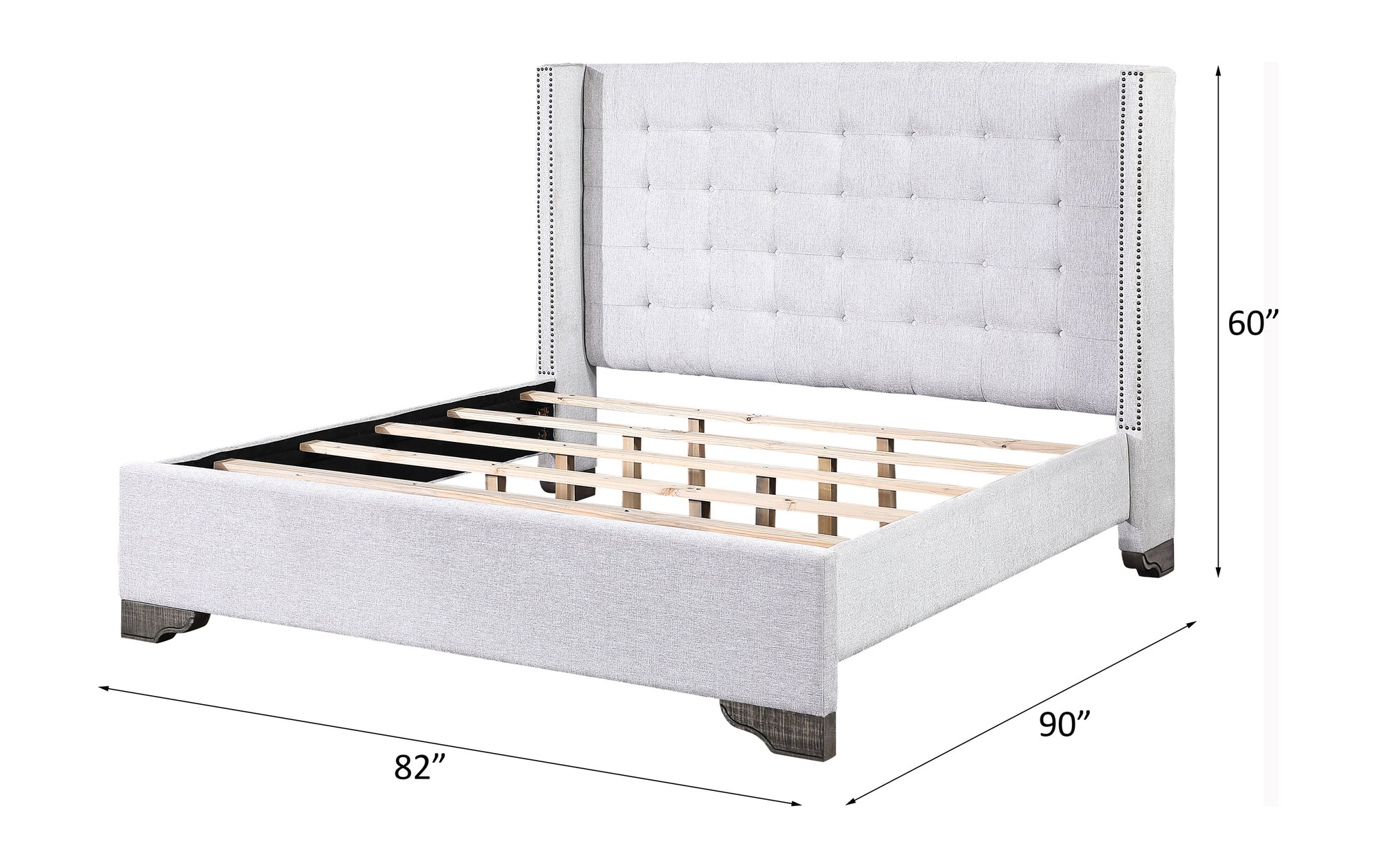 ACME Artesia Tan Fabric & Salvaged Natural Eastern King Bed Model 27697EK