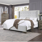 ACME Artesia Tan Fabric & Salvaged Natural Queen Bed Model 27700Q