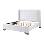ACME Artesia Tan Fabric & Salvaged Natural Queen Bed Model 27700Q