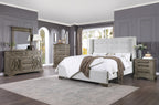 ACME Artesia Tan Fabric & Salvaged Natural Queen Bed Model 27700Q