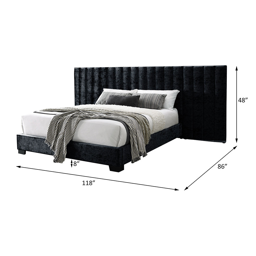 ACME Rivas Black Fabric Queen Bed Model 27760Q
