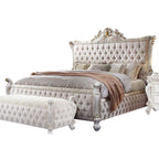 ACME Picardy Fabric & Antique Pearl California King Bed Model 27874CK