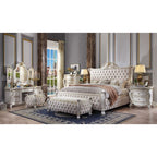 ACME Picardy Fabric & Antique Pearl Queen Bed Model 27880Q