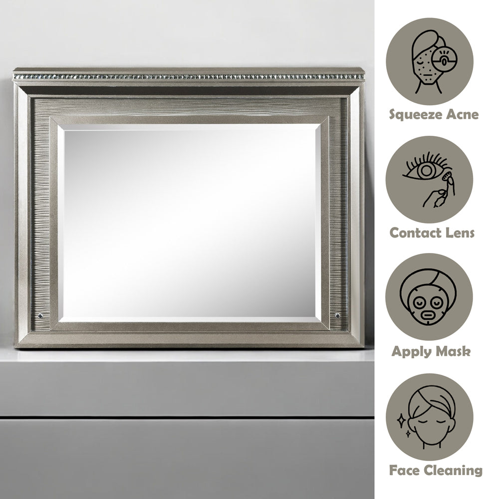 ACME Sadie Dark Champagne Mirror with LED Model 27944